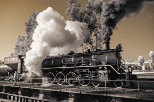 Pretoria Collection: Locomotive Steam Train in Infrared, Pretoria, Gauteng