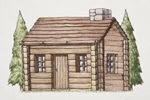 Log Cabin Gallery: Log cabin, front view