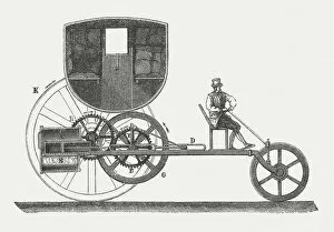 Images Dated 17th October 2014: London Steam Carriage, 1801, by Richard Trevithic, published in 1877