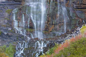 Long exposure view of waterfall in Wasatch Mountains, Uinta National Forest, Utah, USA Long exposure view of waterfall in Wasatch Mountains, Uinta National Forest, Utah, USA