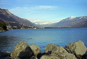 Lovere waterfront promenade on Lake Iseo, Italy Lovere waterfront promenade on Lake Iseo, Italy