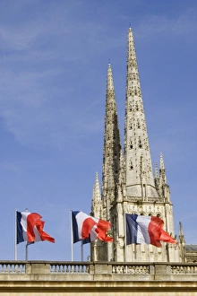 Low angle view of a church, St. Andre Cathedral, Hotel De Ville, Bordeaux, Aquitaine Low angle view of a church, St. Andre Cathedral, Hotel De Ville, Bordeaux, Aquitaine