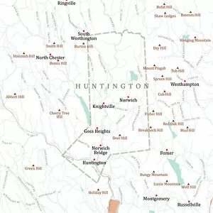 Huntington Gallery: MA Hampshire Huntington Vector Road Map