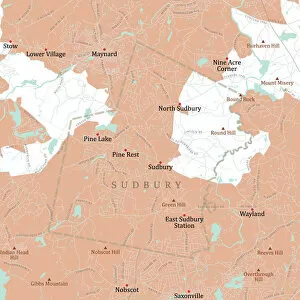 Sudbury Gallery: MA Middlesex Sudbury Vector Road Map
