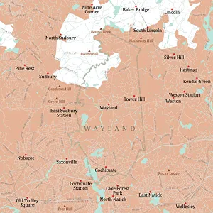 Sudbury Gallery: MA Middlesex Wayland Vector Road Map