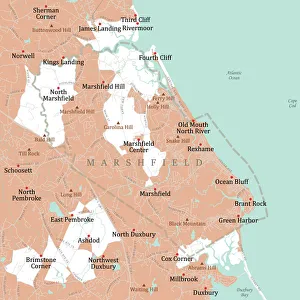 MA Plymouth Marshfield Vector Road Map MA Plymouth Marshfield Vector Road Map