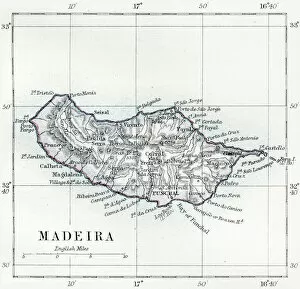 Maps Gallery: Madeira island map 1883