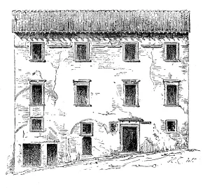 Palace Prints: Casa Santi Print - Antique Urbino Italy