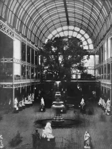 Prints of 1851: Some of the sculptures, trees and fountains which filled one wing of the Crystal Palace in London for the Great Exhibition of 1851. (Photo by Hulton Archive/Getty Images) Palace Prints: Indoor Garden 1851 Print