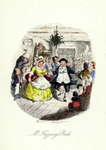 Charles Dickens Prints: Mr Fezziwigs Ball Vintage Engraving Print