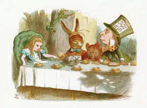 Surrealism Prints: The Mad Hatters Tea Party Print, 1871 (Alice in Wonderland)