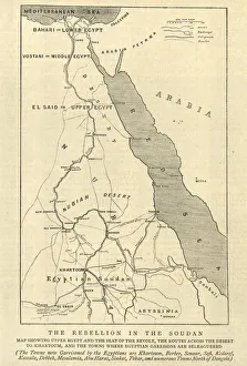 Mahdist War, Map of the rebellion in Sudan, 1884 Mahdist War, Map of the rebellion in Sudan, 1884