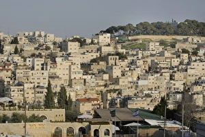 Main entrance to the City of David, bottom, and the Palestinian neighbourhood of Silwan Main entrance to the City of David, bottom, and the Palestinian neighbourhood of Silwan