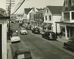 Main street in Massachusetts, (B&W), (Elevated view) Main street in Massachusetts, (B&W), (Elevated view)