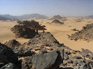 Majestic view of the Acacus in Sahara desert Majestic view of the Acacus in Sahara desert