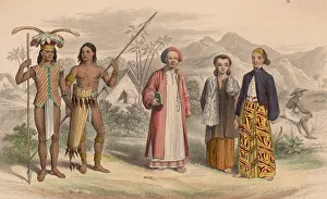 Malay People circa 1850 Engraving Art Prints, Posters