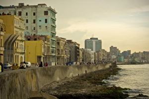 Malecon Avenue Coastal Road in Havana Cuba with Vintage Apartments and Urban Skyline Malecon Avenue Coastal Road in Havana Cuba with Vintage Apartments and Urban Skyline