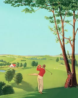 Images Dated 12th November 2012: Man Golfing
