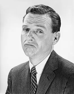 Shirt And Tie Collection: Man shrugging, posing in studio, (B&W), portrait