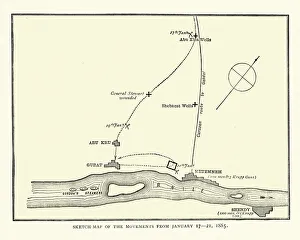 Battle Maps and Plans Gallery: Map of the area arounf the Battle of Abu Klea, 1885
