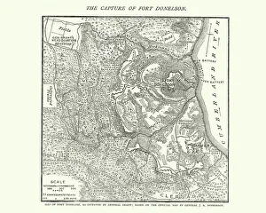 Battle Maps and Plans Gallery: Map of the Battle of Fort Donelson, American Civil War