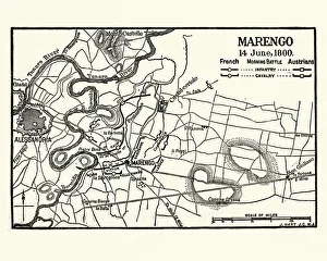 Battle Maps and Plans Gallery: Map of Battle of Marengo, Morning 14 June1800