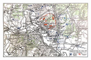 Battle Maps and Plans Gallery: Map of Battle of Sedan, it was fought during the Franco-Prussian War from 1 to 2 September 1870