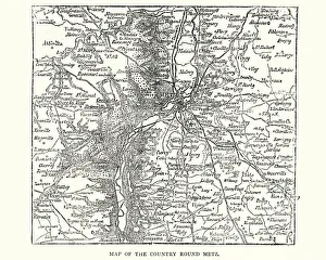 Map of the country around Metz, France, 1870 Map of the country around Metz, France, 1870