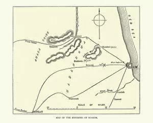 Battle Maps and Plans Gallery: Map of the environs of Suakin, Sudan, Mahdist War, 19th Century