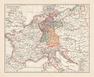 Poland Collection: Map of Europe at the Napoleonic Wars of Liberty (1813)