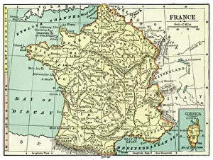 Images Dated 30th January 2019: Map of France 1889