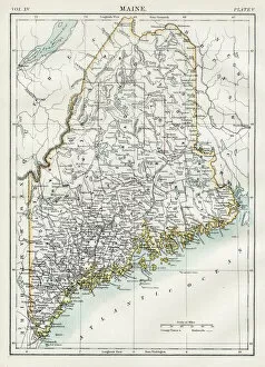 Images Dated 23rd August 2017: Map of Maine 1883