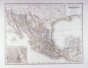 Map of Mexico and Outlines of Mexico City Map of Mexico and Outlines of Mexico City