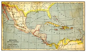 Map of Mexico and West indies 1883 Map of Mexico and West indies 1883