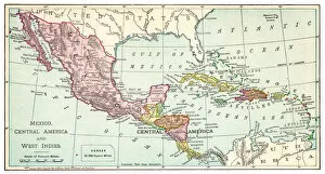 Maps Gallery: Map of Mexico and West Indies 1895