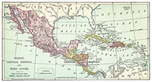 Maps Gallery: Map of Mexico and West Indies 1895