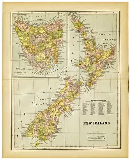 Images Dated 14th January 2012: map of new zealand 1883