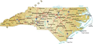 Full map of North Carolina with cities and towns marked Full map of North Carolina with cities and towns marked