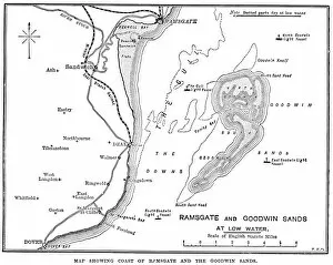 Images Dated 9th June 2013: Map of Ramsgate and Goodwin Sands