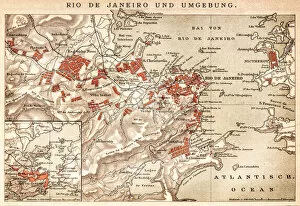 Images Dated 2nd January 2016: Map of Rio de Janeiro 1898