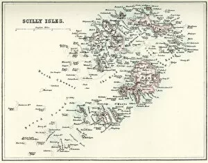 Images Dated 23rd May 2011: Map of the Scilly Isles
