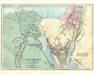 Map Sinain, Journeys of Israelites, Egypt to the promised land Map Sinain, Journeys of Israelites, Egypt to the promised land