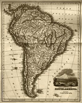 Falkland Islands Gallery: Map of South America (early 19th century steel engraving)