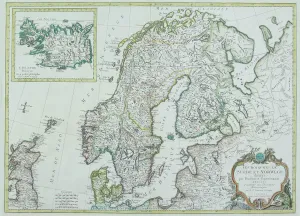 Prints of Map of Scandinavia Denmark Prints: Fine Art Storehouse Print of Scandinavia Map (Denmark)