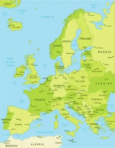 Related Image Prints: Detailed Map of Europe Print - Map Treasures