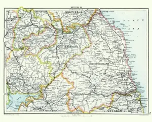 Cumberland Prints: 19th Century Northumberland Antique Map Print