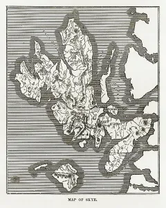 Isle Of Skye Prints: Victorian Engraving of Isle of Skye Map Print, 1840