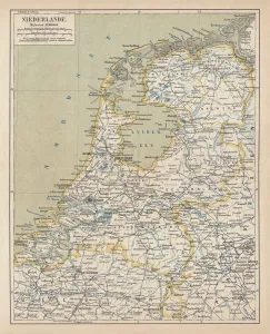 Prints of Map of the Netherlands. Lithograph, published in 1877 Netherlands Prints: Map of the Netherlands, 1877 Print (Historical Maps)