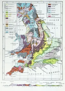 Antique Geological Map of England and Wales Print