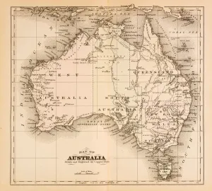 1874 Map of Australia Print - Fine Art Storehouse